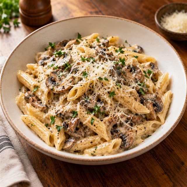 Creamy mushroom pasta