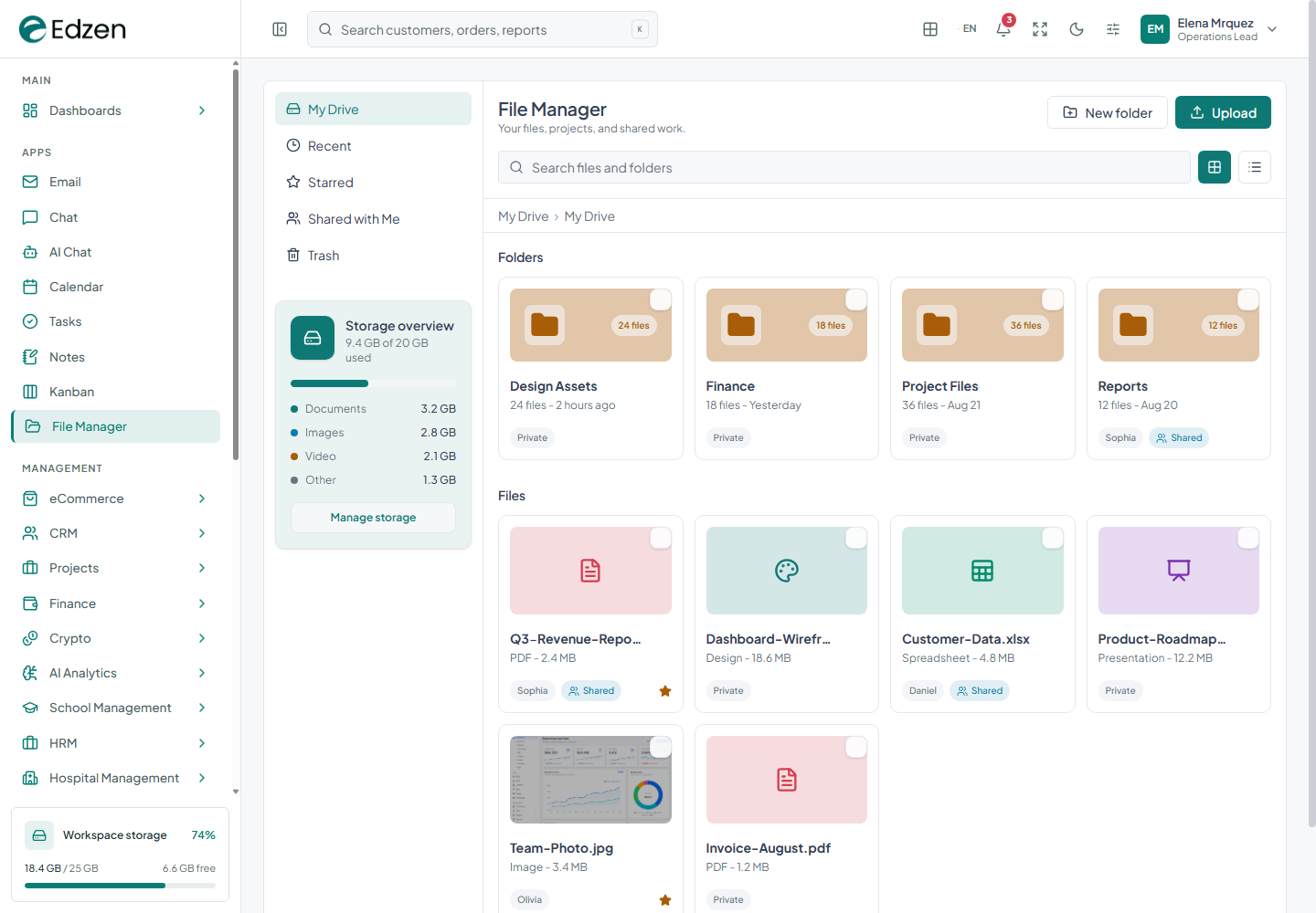 File Manager screenshot from the current Edzen project